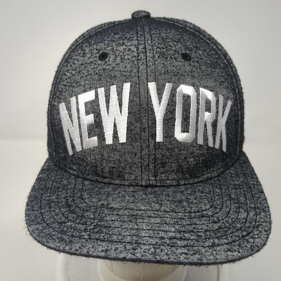 New York Snapback Cap Gray One Size Adjustable Embroidered Vented Holes Elidan - Picture 2 of 10
